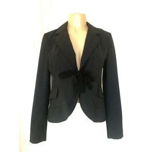 Alain Manoukian Jacket Blazer Gray Tie Notch Lapel